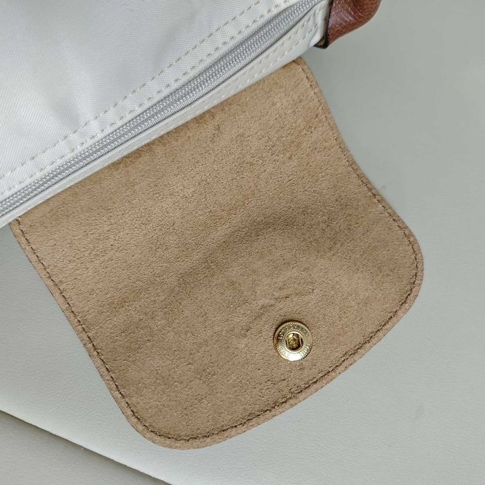 "Torba Damska"Longchamp_Le_Pliage_Nylon_Skóra_White