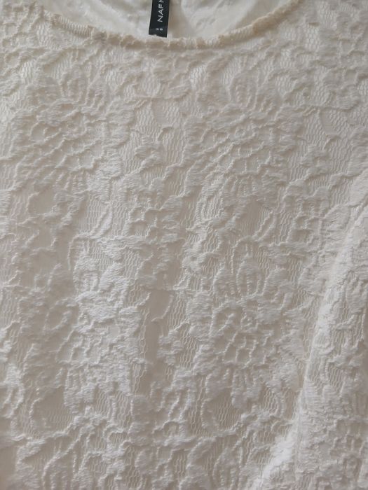 Vestido branco renda forrado 38