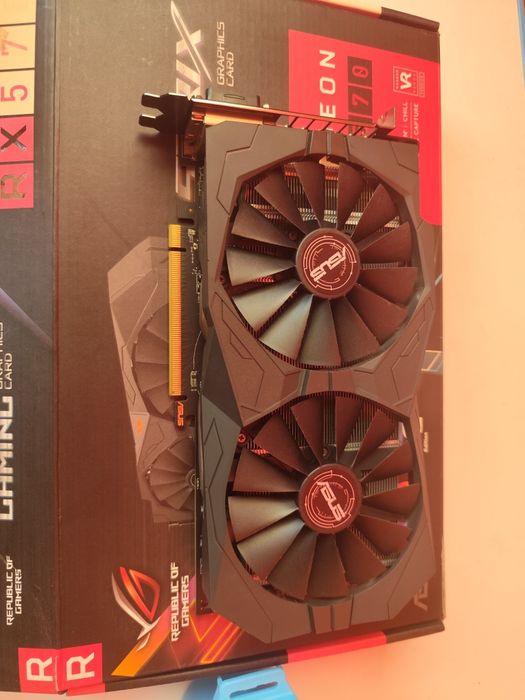 Відеокарта rx 570 4gb asus rog strix