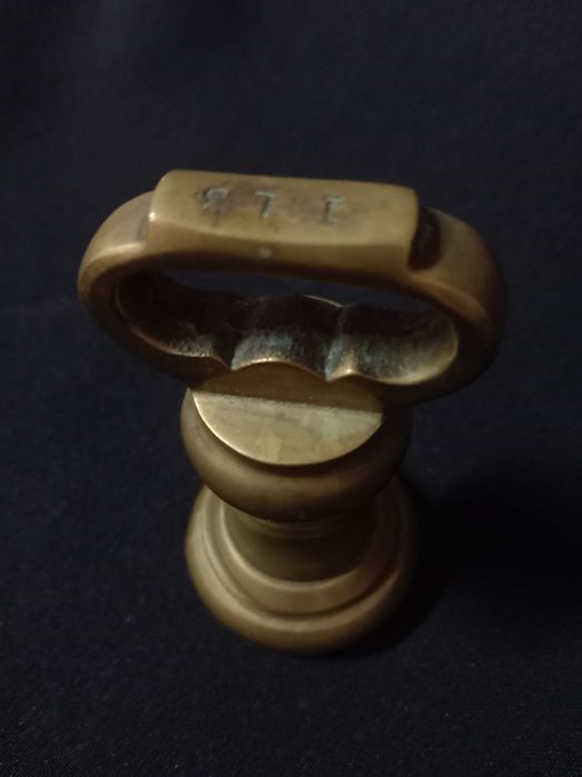 Peso de balança - Inglês marca Miniphage com 1 libra antigo com coroa