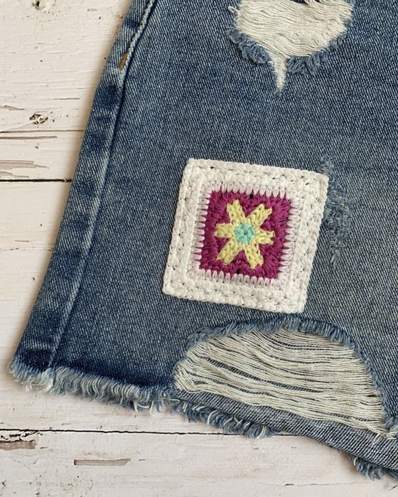 Szorty Damskie Spodenki Jeans Only M Hafty Kwiaty Flower Nowe !