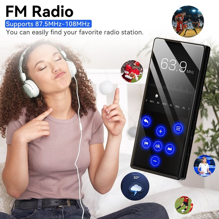 MP3-плеєр Bluetooth з FM-радіо та рекордером 64 ГБ (M3)