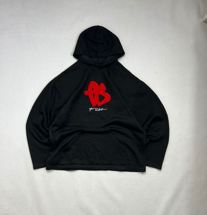 Baggy Hoodie Fubu Big Logo Vintage Black Bluza Hip Hop Rap