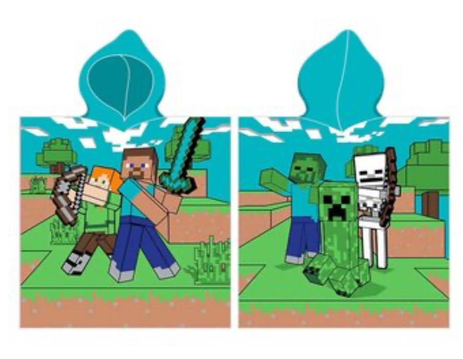 Рушник Minecraft, пончо Майнкрафт, полотенце Майнкрафт