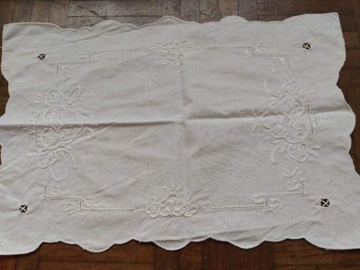 Conjunto de 2 panos bordados branco