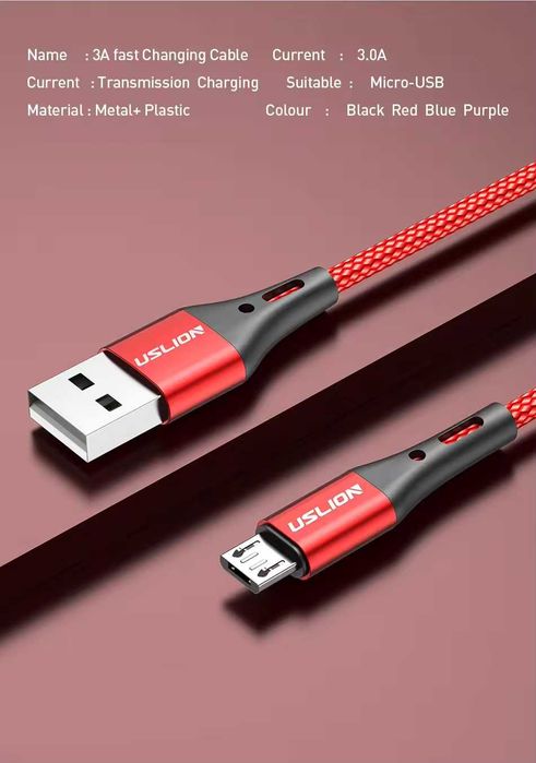 Kabel microUSB 2M szybkie ładowanie