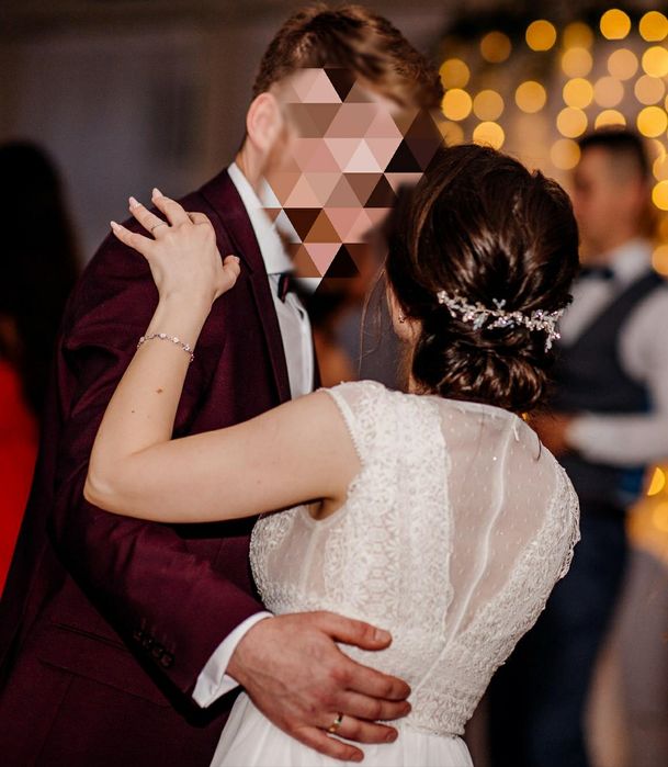Suknia ślubna lekka Boho koronka muślin