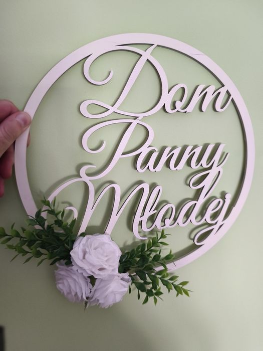 Dom Panny Młodej napis ozdobny ślub