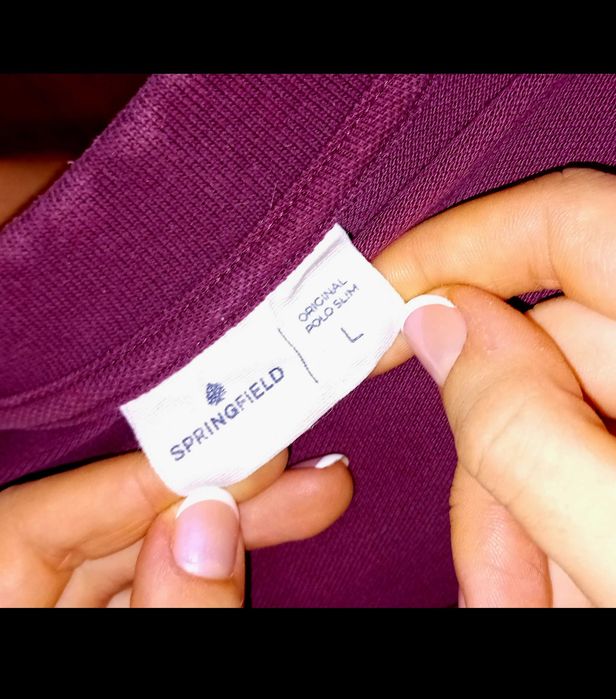 Polo Springfield 100% algodão vermelho bordeaux