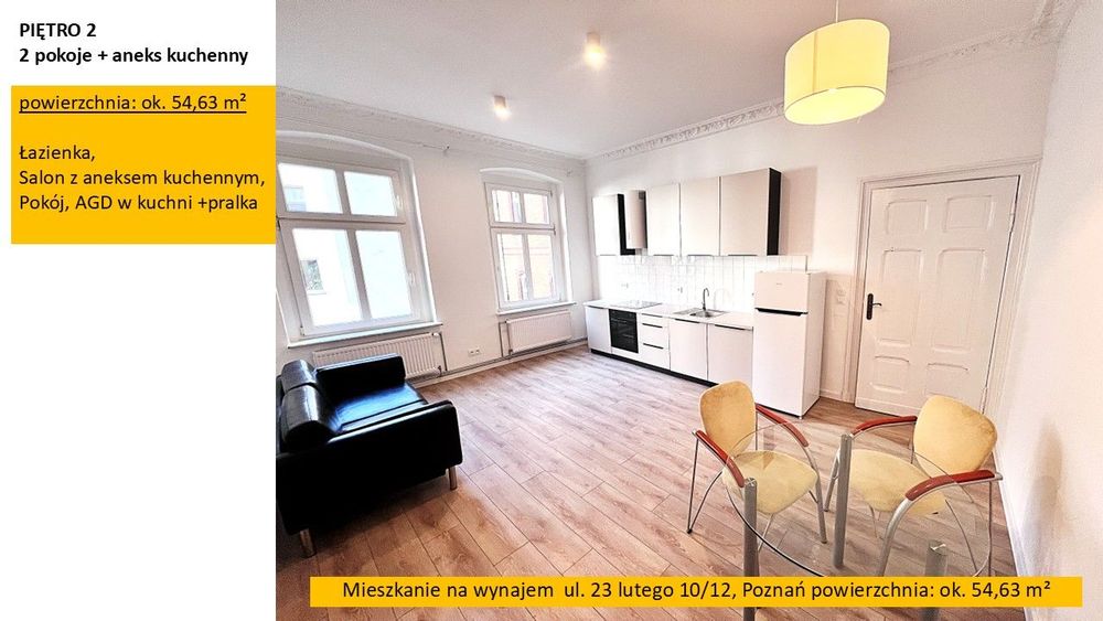 Wynajmę mieszkanie po remoncie 2 pok. + aneks - centrum Poznania - Widok 2