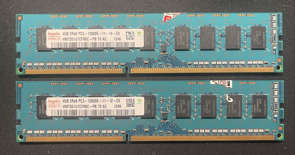 Pamięć RAM Hynix -- 4GB 2Rx8 PC3-12800E-11-12-E3 — DWIE KARTY