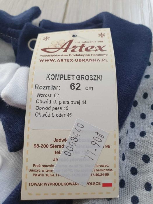 Pajacyk niemowlęcy 1-3 miesięcy komplet nowy