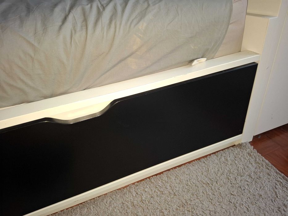 Cama individual IKEA FLaxa + Estrado + Colchão
