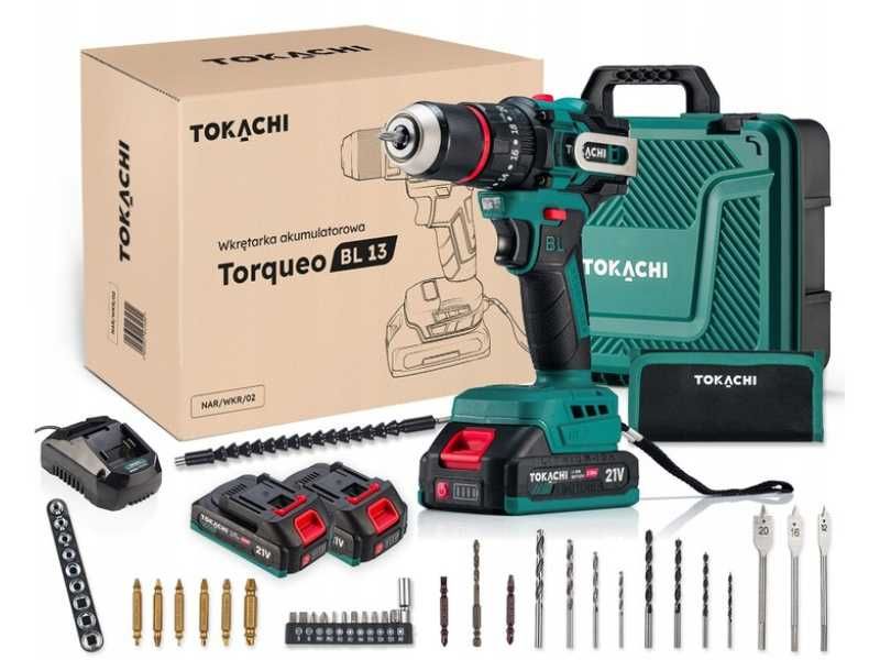 Wiertarko Wkrętarka Akumulatorowa Bezszczotkowa Udarowa Pro 2xAku 21V