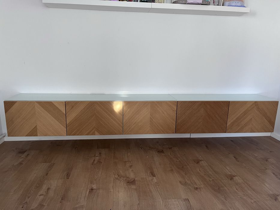 Kombinacja szafek Ikea Besta Biały/Hedeviken