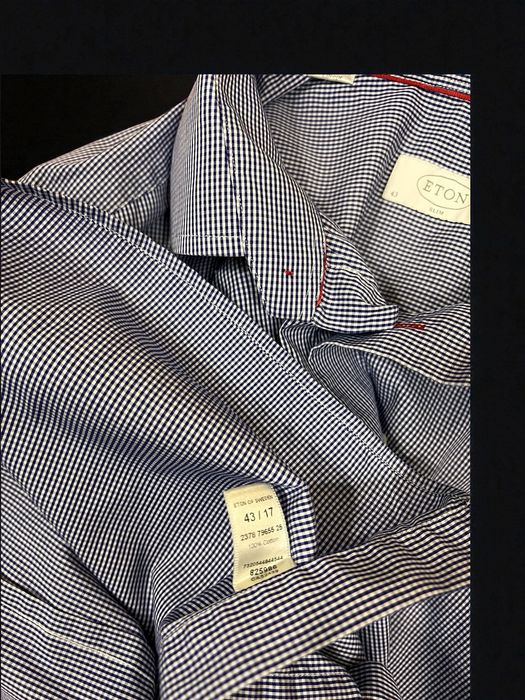 Eton roz. L/43 męska elegancka koszula w delikatną kratkę