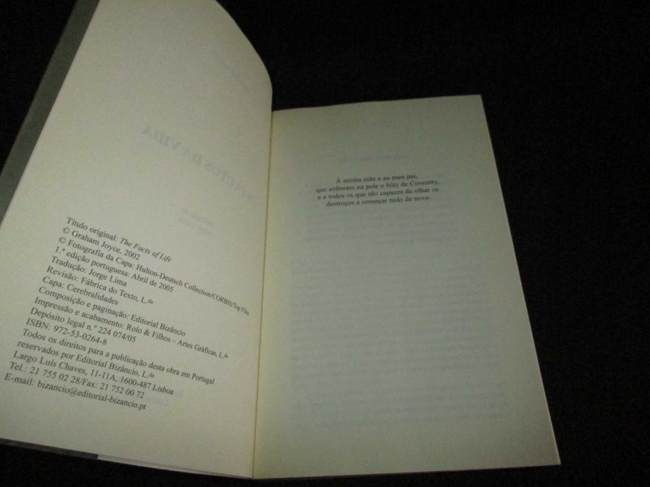 Livro Os Factos da Vida Graham Joyce