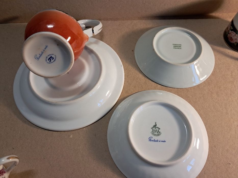 Lote cerâmicas pintadas a mão