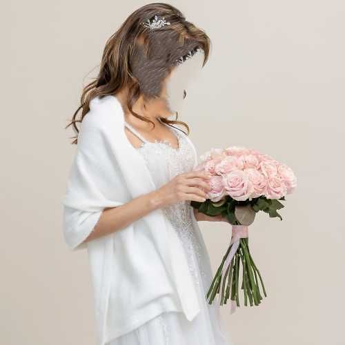 Szal ślubny gładki okrycie narzutka biały BRIDAL STOLE