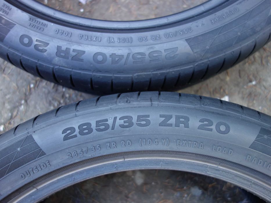 Opony 285/35/20 & 255/40/20 Continental 4 Sztuki JAK NOWE