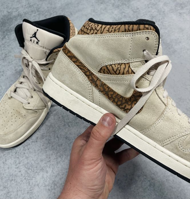 Мужские кроссовки Nike Air Jordan 1 Mid SE Brown Elephant Размер 46