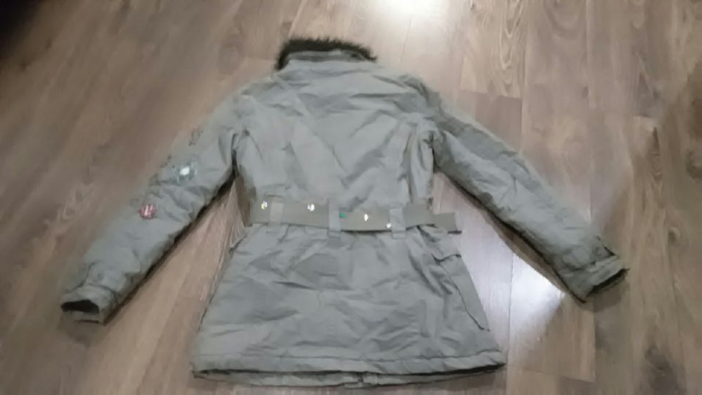 House oryginalna parka khaki rozm.38 zima wyszywana