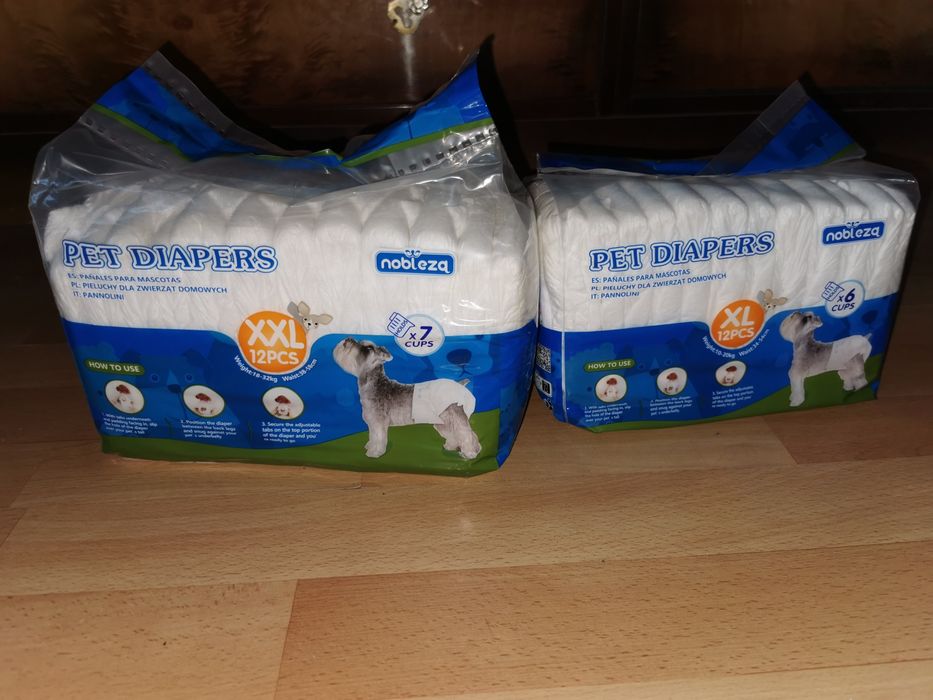 2 xPieluchy dla zwierząt domowych rozmiar XL i XXL Nobleza