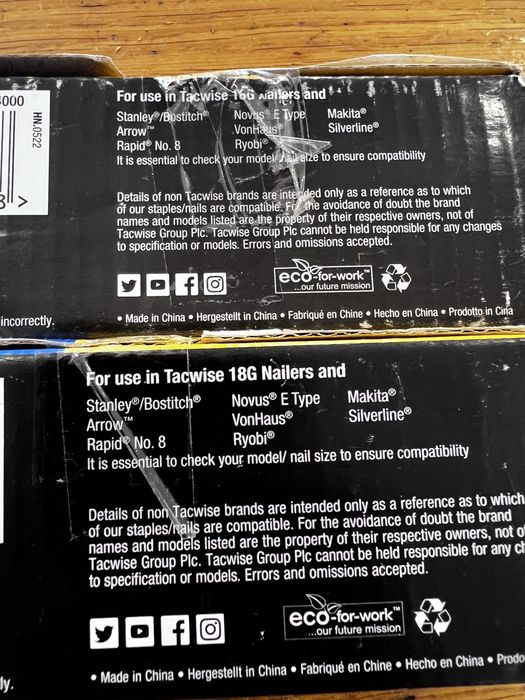 Pack 2 caixas pregos galvanizados Brad Tacwise - NOVO