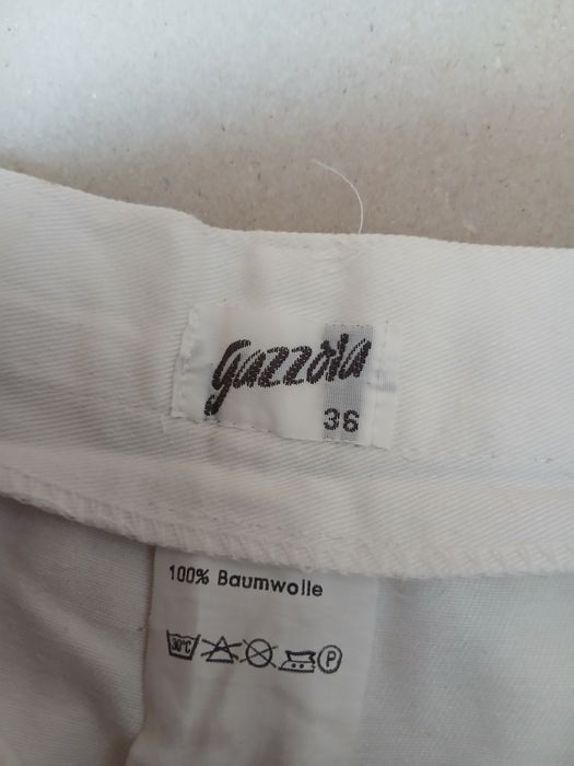 Biała spódnica jeansowa mini 100% bawełna, wysoki stan, roz. S
