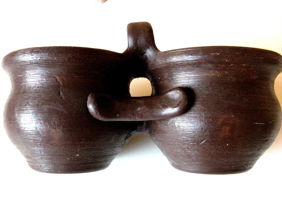 Podwójna doniczka osłonka gliniana nowa