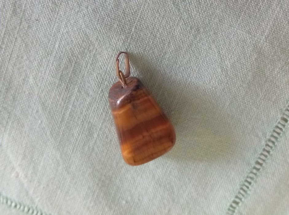 Pingente de pedra de olho de tigre, vintage