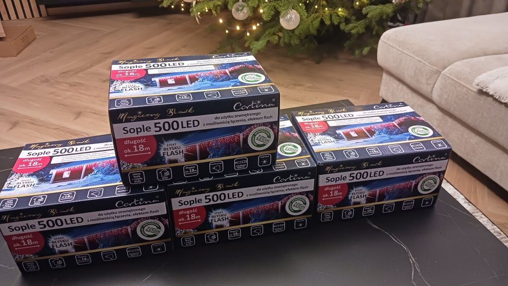 PROMOCJA Sople lampki 500 Led długość 18m