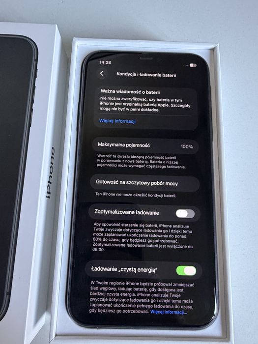 Bateria 100% iPhone 11 64gb Black Idealny