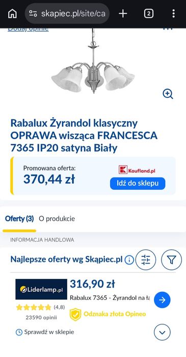 Żyrandol FRANCESCA   styl klasyczny