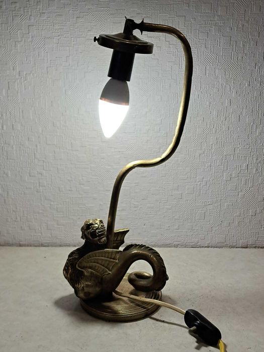 Старинный бронзовый светильник - Дракон - бронза.