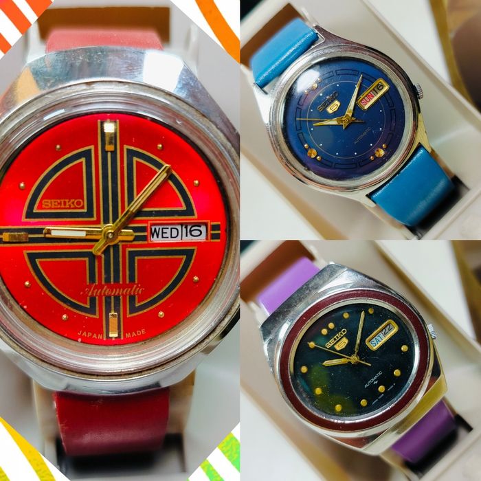 3 x zegarek Seiko 5 automatyczny automat vintage