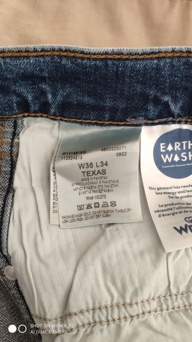 Wrangler Texas Straight Authentic Indigo jeansy rozm 36/34 jak 35/34