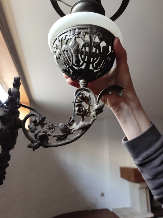 Candeeiro para lamparina de parede antigo