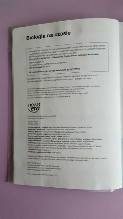 Biologia na czasie klasa 1 nowa era zakres rozszerzony