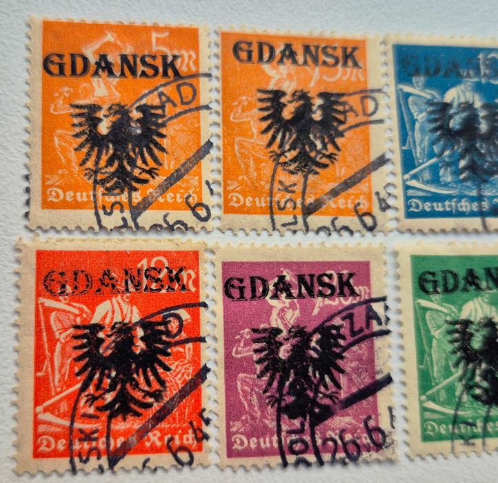 Німеччина серія марок з наддруком Гданськ Gdansk 8 марок