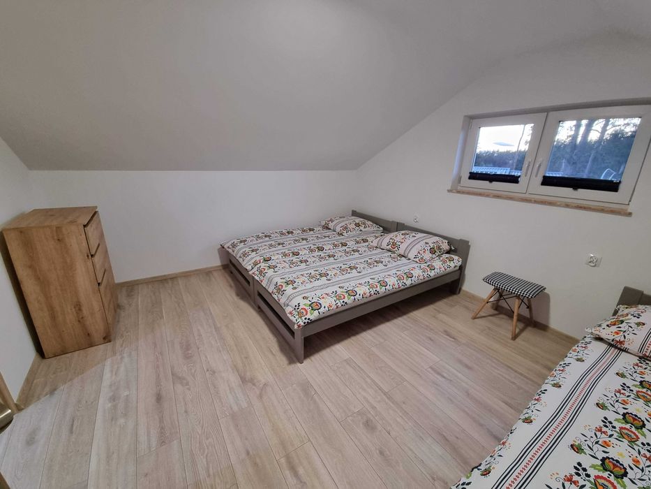 mieszkanie kaszuby, domki na Kaszubach, lasy, kulig