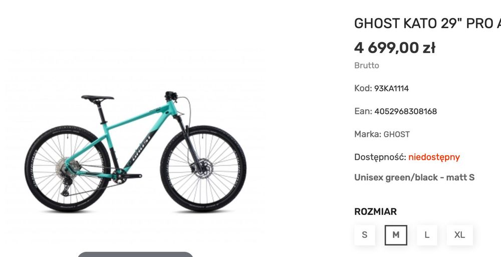 Rower GHOST KATO jak NOWY rozm M
