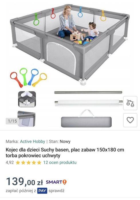 Kojec dla dziecka 150/180cm