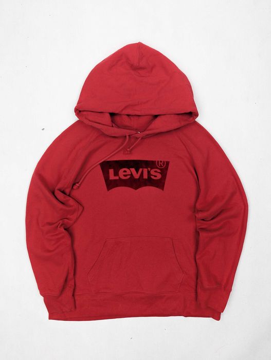 Levi's czerwona bluza z kapturem M logo