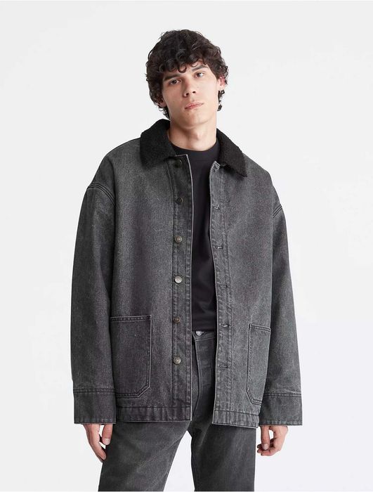 Куртка calvin klein шерпа (ck sherpa denim coat over) c америки m,l,xl
