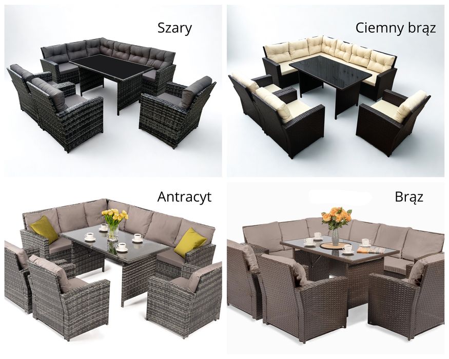 NOWE Meble ogrodowe tarasoweNAROŻNIK technorattan KOMPLET WYPOCZYNKOWY