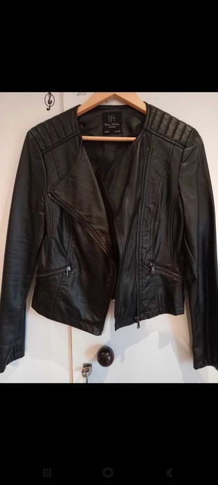 Casaco preto, pele sintética/pelica, justo - M - Lefties