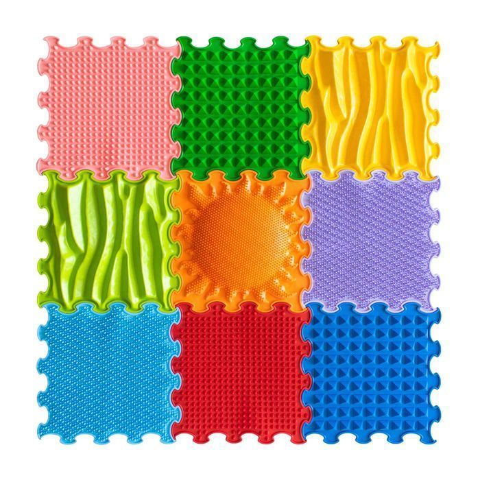Mata sensoryczna Stimulative Rainbow 30*30cm 9 szt. Ortoto | Małpiszon
