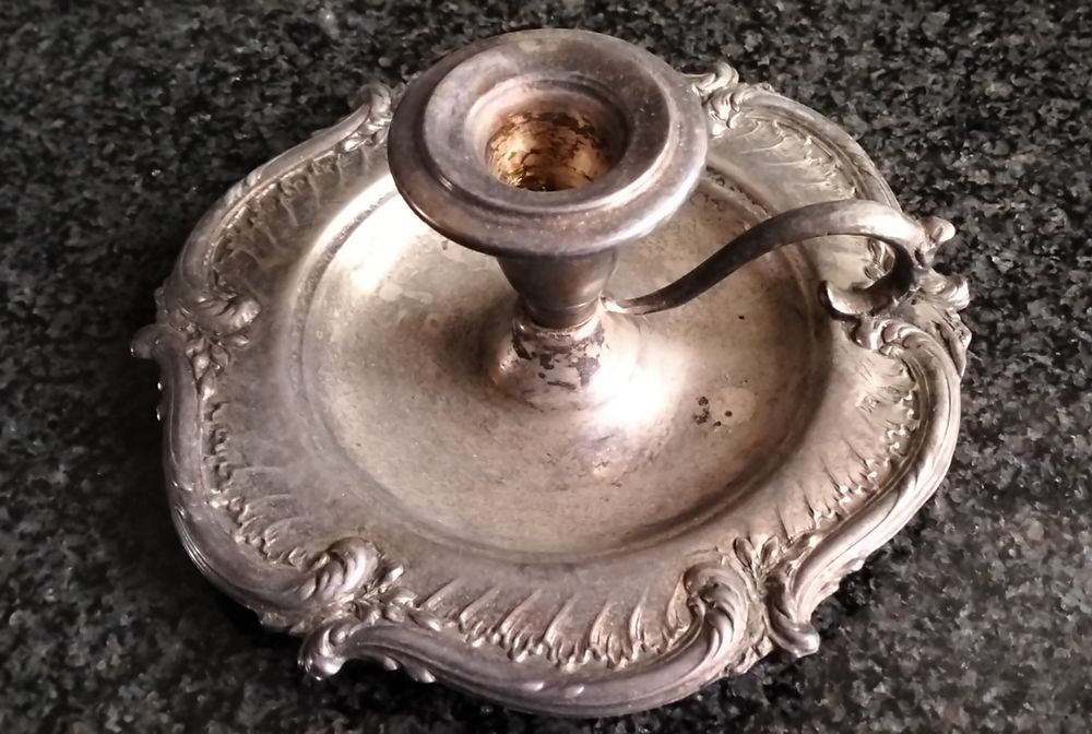 Palmatória candelabro antigo 5 Micras de prata (ver desconto no texto)