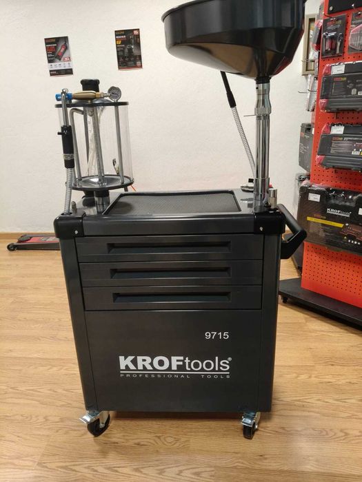 Aspirador de Óleo com KIT de Adaptadores e 3 Gavetas Kroftools LL29